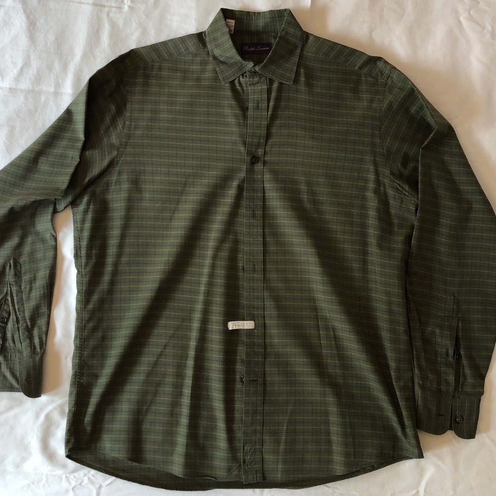 Ralph Lauren Purple Label Dark Green 100% Cotton Shirt – Large